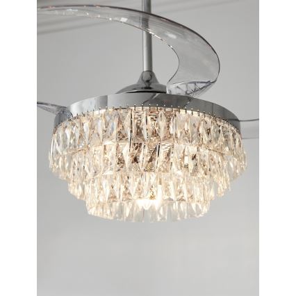 FANAWAY 212923 - LED Stropni ventilator VEIL 6xE14/4,5W/230V sijajni krom + Daljinski upravljalnik