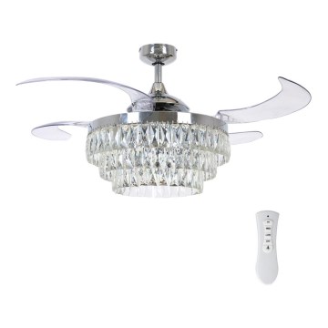 FANAWAY 212923 - LED Stropni ventilator VEIL 6xE14/4,5W/230V sijajni krom + Daljinski upravljalnik