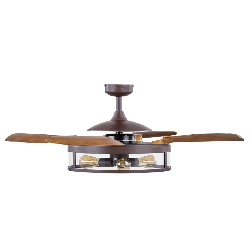 FANAWAY 212925 - LED stropni ventilator CLASSIC 3xE27/4W/230V rjava + daljinski upravljalnik