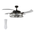 FANAWAY 212927 - LED stropni ventilator CLASSIC 3xE27/4W/230V v črni barvi, premer 112 cm + daljinski upravljalnik