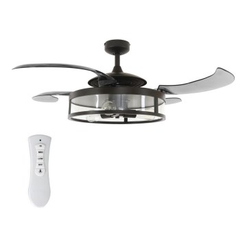FANAWAY 212927 - LED stropni ventilator CLASSIC 3xE27/4W/230V v črni barvi, premer 112 cm + daljinski upravljalnik