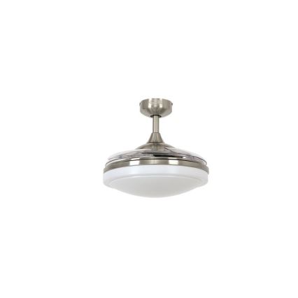 FANAWAY 212982 - Stropni ventilator EVORA 2xE27/20W/230V sijajni krom + Daljinski upravljalnik