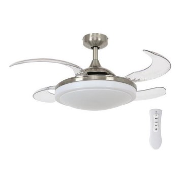 FANAWAY 212982 - Stropni ventilator EVORA 2xE27/20W/230V sijajni krom + Daljinski upravljalnik