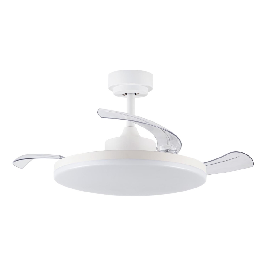 FANAWAY 21612949 - LED Zatemnitveni stropni ventilator STROLL LED/30W/230V 2700/3500/5000K pr. 106 cm bela/prozorna + Daljinski upravljalnik