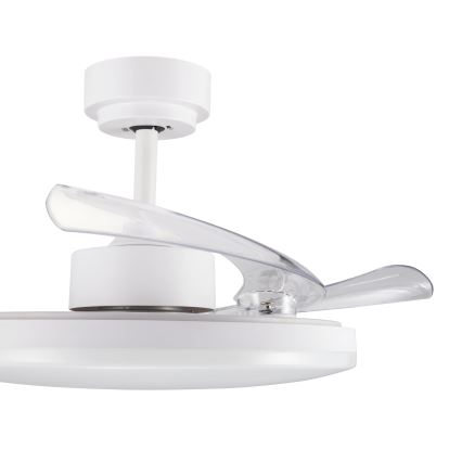FANAWAY 21612949 - LED Zatemnitveni stropni ventilator STROLL LED/30W/230V 2700/3500/5000K pr. 106 cm bela/prozorna + Daljinski upravljalnik