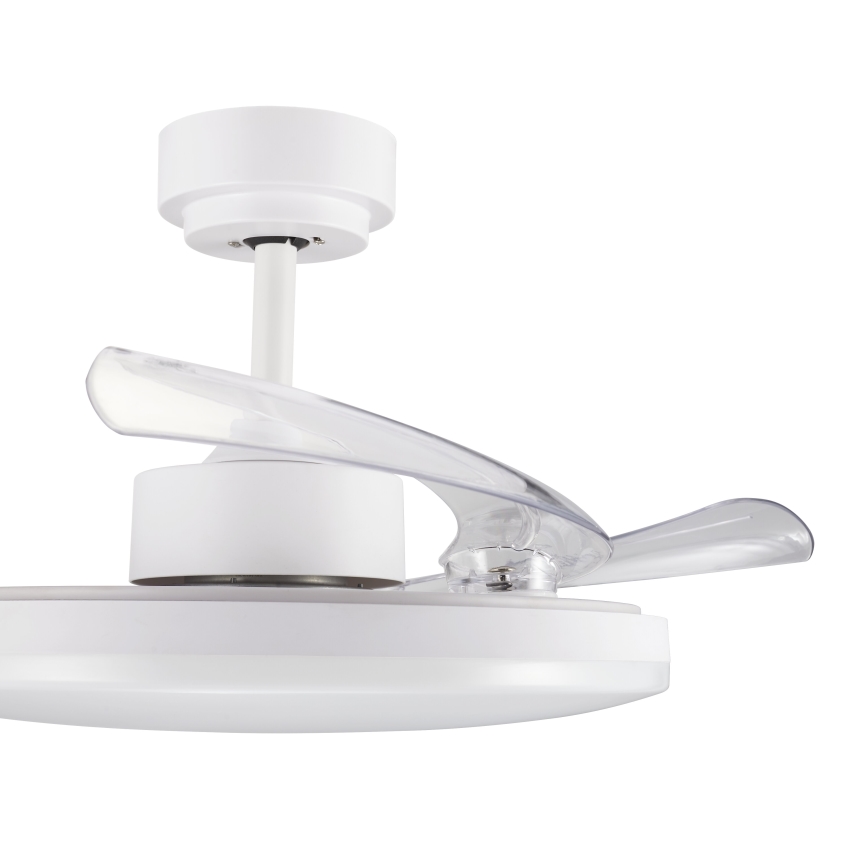 FANAWAY 21612949 - LED Zatemnitveni stropni ventilator STROLL LED/30W/230V 2700/3500/5000K pr. 106 cm bela/prozorna + Daljinski upravljalnik