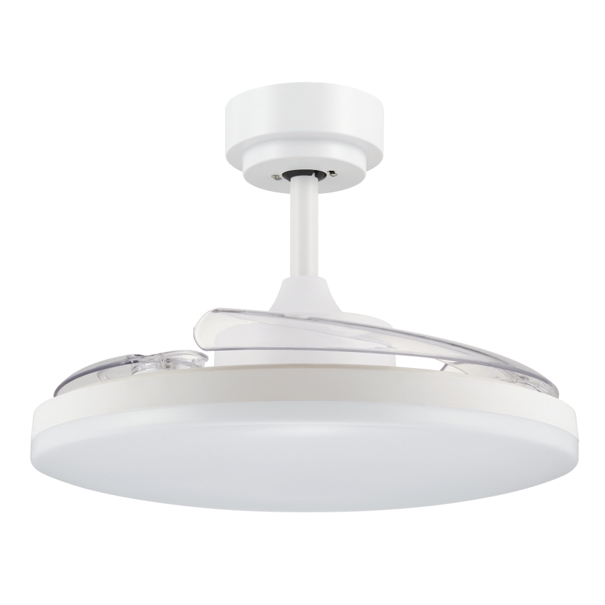 FANAWAY 21612949 - LED Zatemnitveni stropni ventilator STROLL LED/30W/230V 2700/3500/5000K pr. 106 cm bela/prozorna + Daljinski upravljalnik