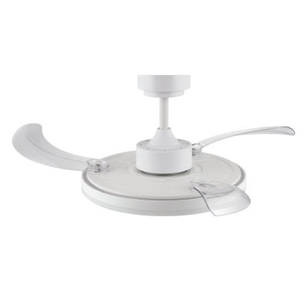 FANAWAY 21612949 - LED Zatemnitveni stropni ventilator STROLL LED/30W/230V 2700/3500/5000K pr. 106 cm bela/prozorna + Daljinski upravljalnik
