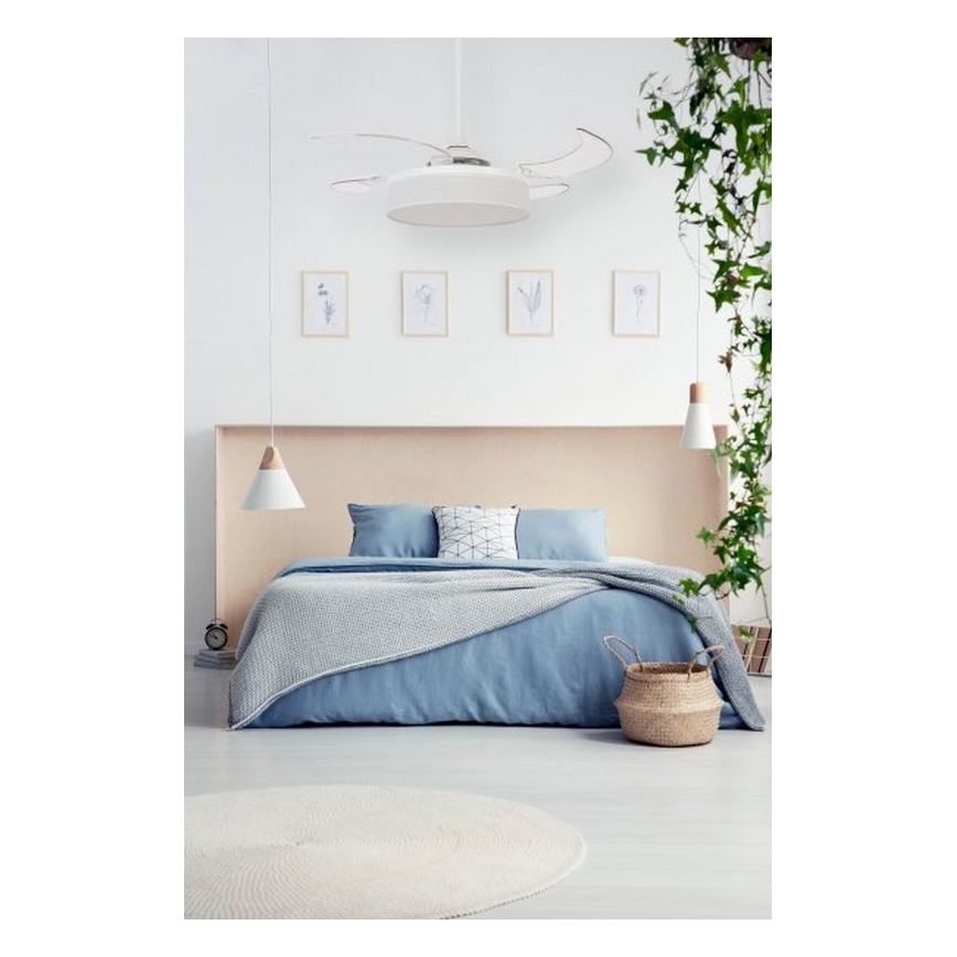 FANAWAY 511030 - LED Stropni ventilator FRASER 3xE27/20W/230V bela + Daljinski upravljalnik
