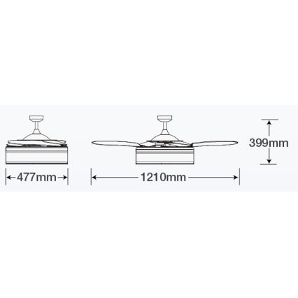 FANAWAY 511030 - LED Stropni ventilator FRASER 3xE27/20W/230V bela + Daljinski upravljalnik