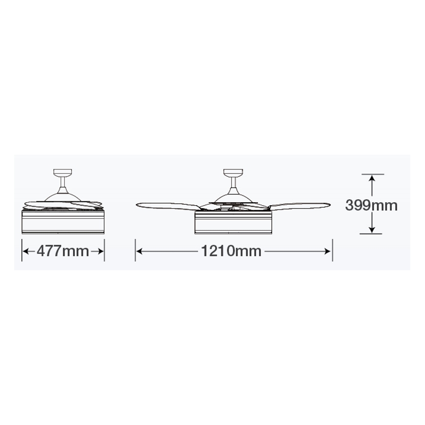 FANAWAY 511030 - LED Stropni ventilator FRASER 3xE27/20W/230V bela + Daljinski upravljalnik