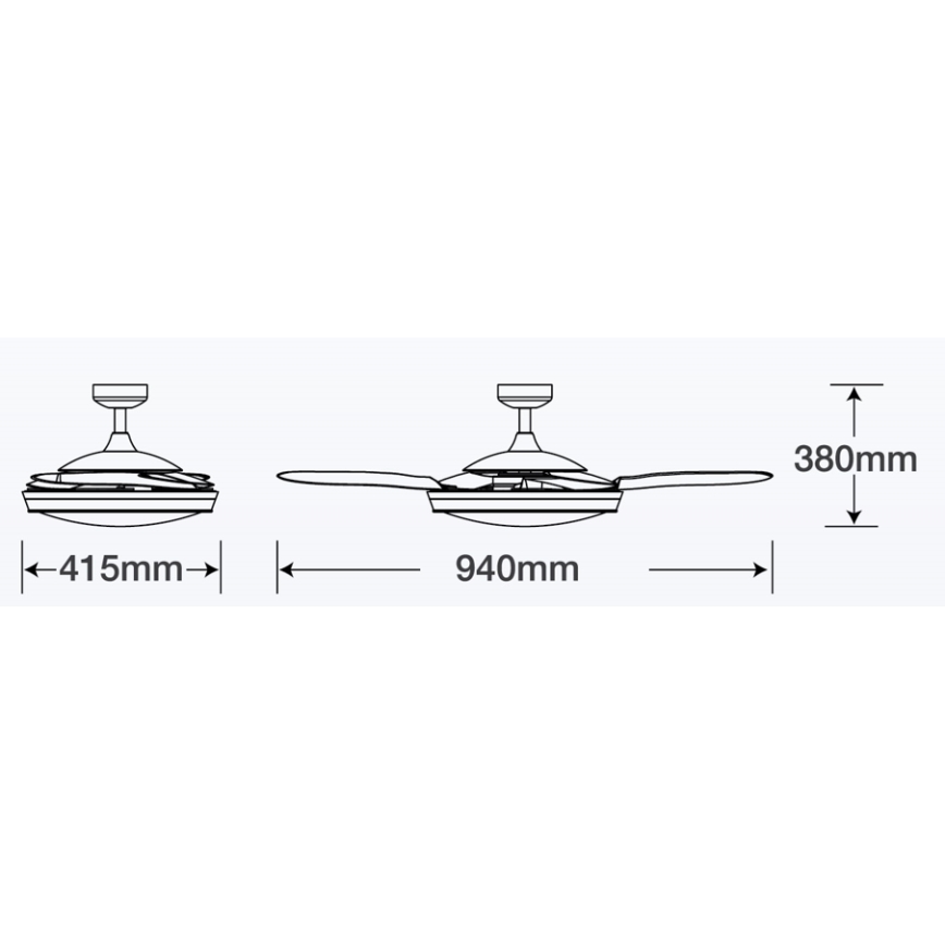 FANAWAY 512120 - Stropni ventilator EVORA 2xE27/15W/230V + Daljinski upravljalnik