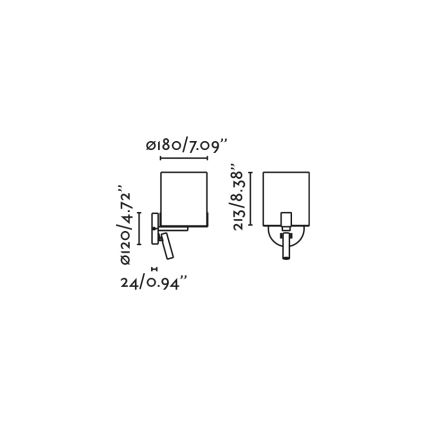 FARO 20053 - LED Stenska svetilka NILA 1xE27/15W/230V + LED/3W krem barva/črna