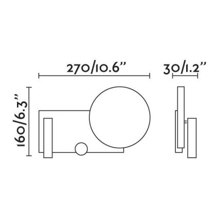 FARO 20065 - LED Zatemnitvena mala stenska svetilka KLEE LED/10W/230V + LED/3W right