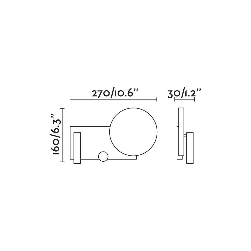 FARO 20065 - LED Zatemnitvena mala stenska svetilka KLEE LED/10W/230V + LED/3W right