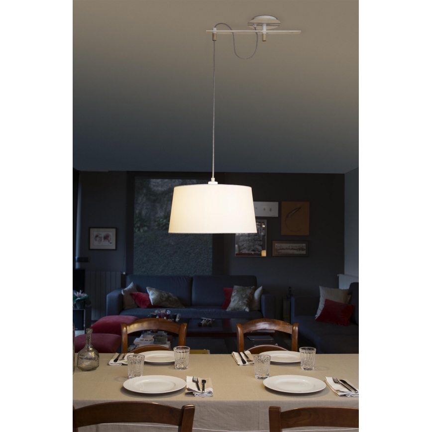 FARO 28394 - Lestenec na vrvici FUSTA 1xE27/20W/230V bela