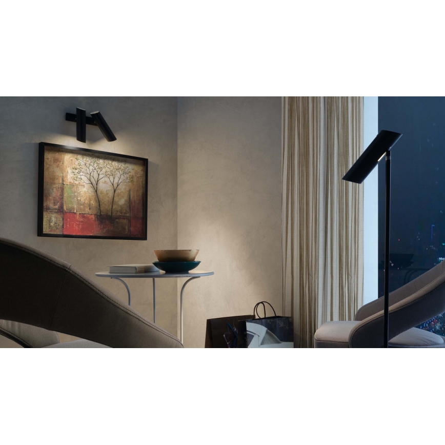 FARO 29876 - Stenski reflektor LINK 2xGU10/11W/230V črn