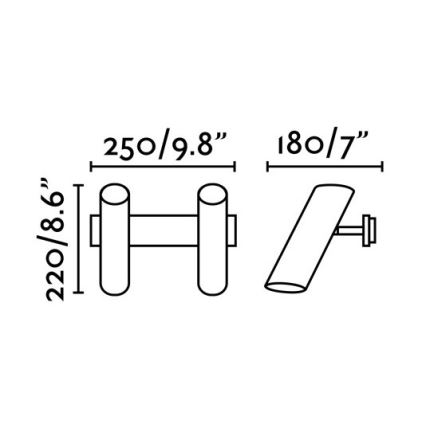 FARO 29876 - Stenski reflektor LINK 2xGU10/11W/230V črn