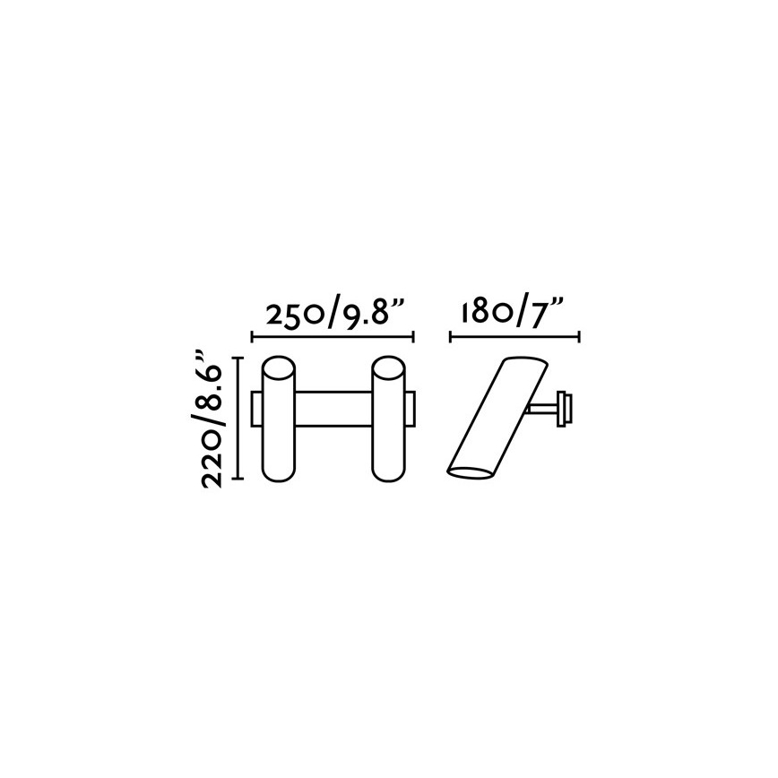 FARO 29876 - Stenski reflektor LINK 2xGU10/11W/230V črn