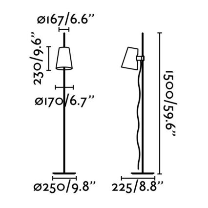 FARO 29998 - Stoječa svetilka LUPE 1xE27/20W/230V krom