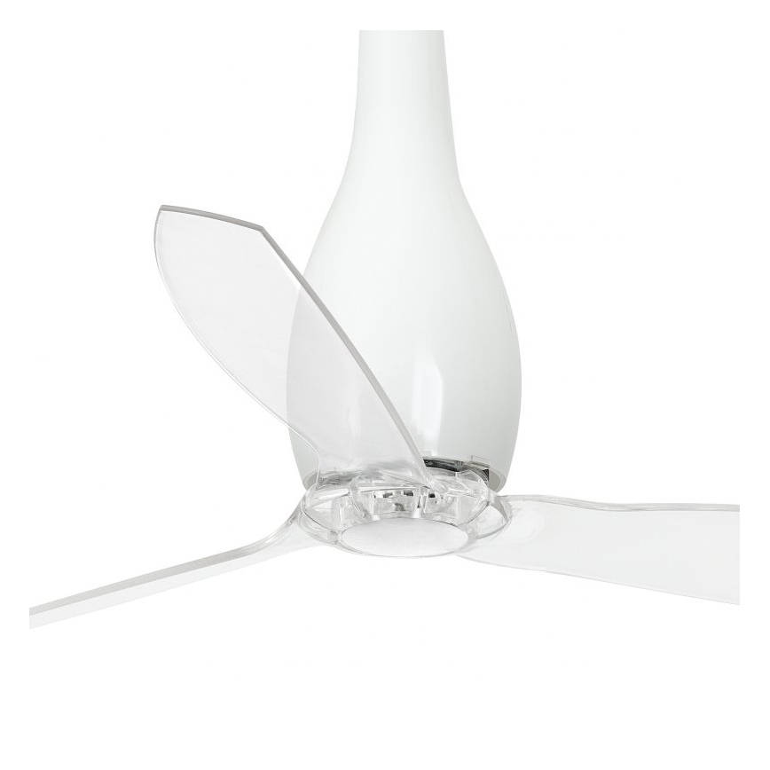 FARO 32001 - Stropni ventilator ETERFAN bela/prozorna pr. 128 cm + Daljinski upravljalnik