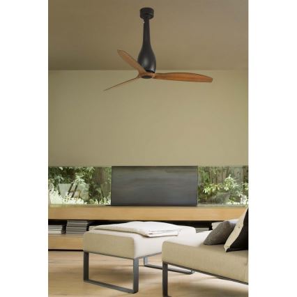 FARO 32004 - Stropni ventilator ETERFAN črna/rjava pr. 128 cm + Daljinski upravljalnik
