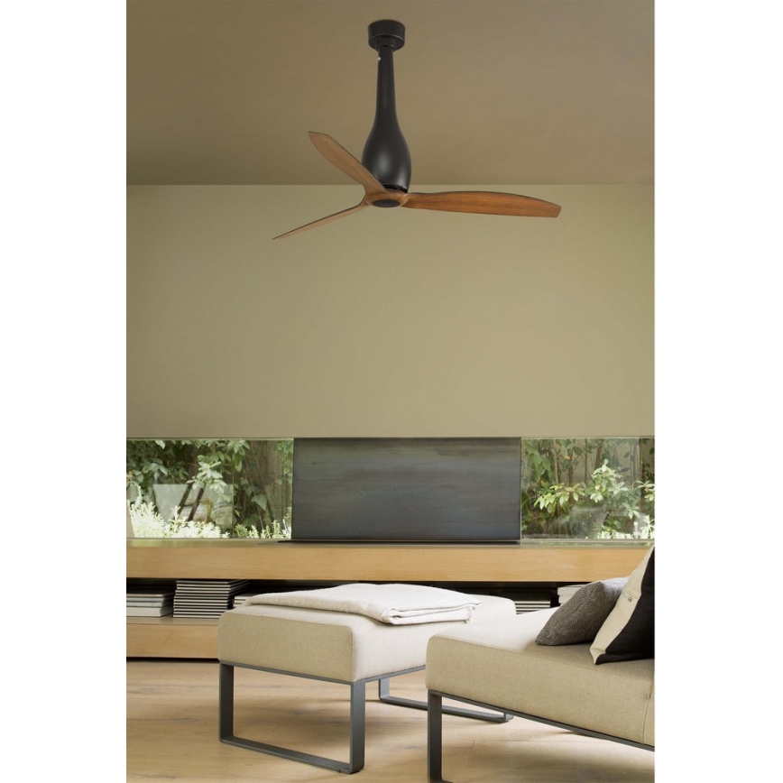 FARO 32004 - Stropni ventilator ETERFAN črna/rjava pr. 128 cm + Daljinski upravljalnik