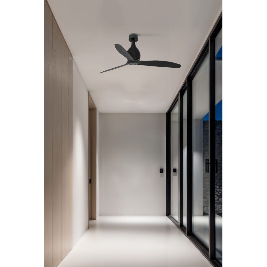 FARO 32030 - Stropni ventilator MINI ETERFAN črna pr. 128 cm + Daljinski upravljalnik