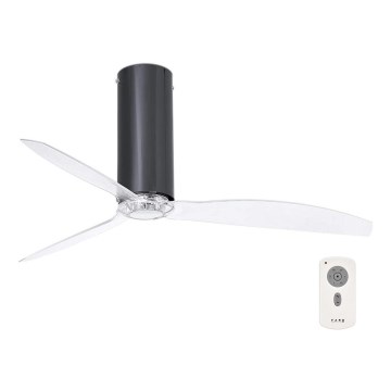 FARO 32035 - Stropni ventilator TUBE FAN črna/prozorna pr. 128 cm + Daljinski upravljalnik