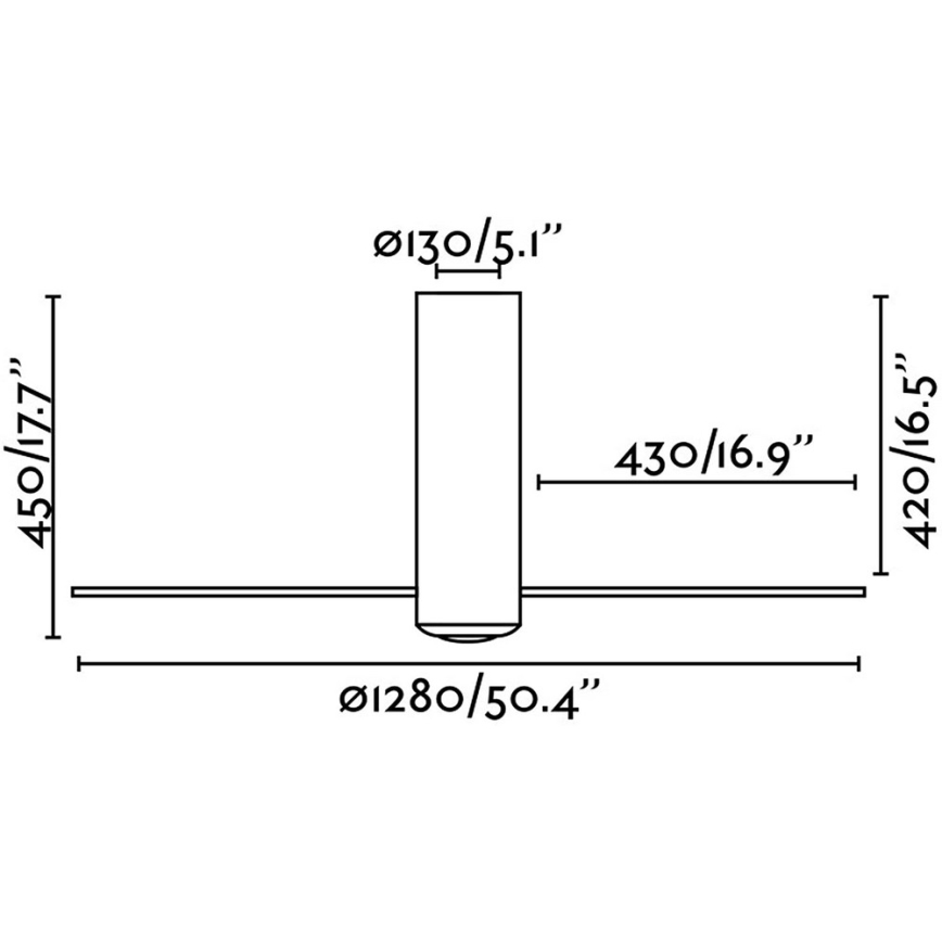 FARO 32036 - Stropni ventilator TUBE FAN črna/prozorna pr. 128 cm + Daljinski upravljalnik