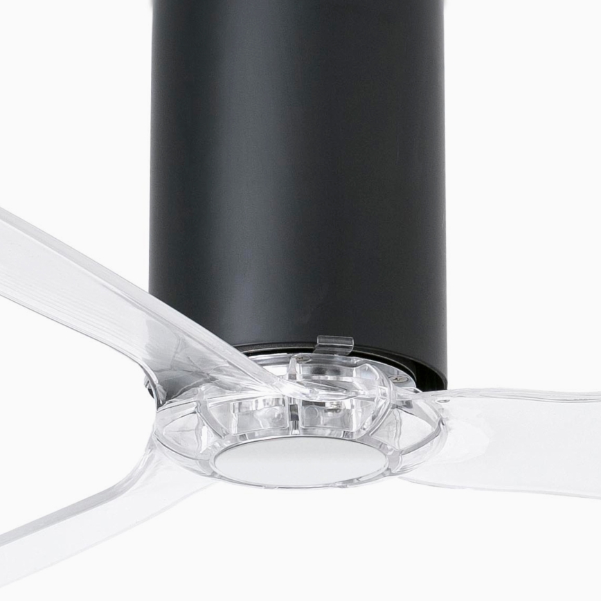 FARO 32041WP - Stropni ventilator MINI TUBE FAN M črna/prozorna pr. 128 cm SMART + Daljinski upravljalnik