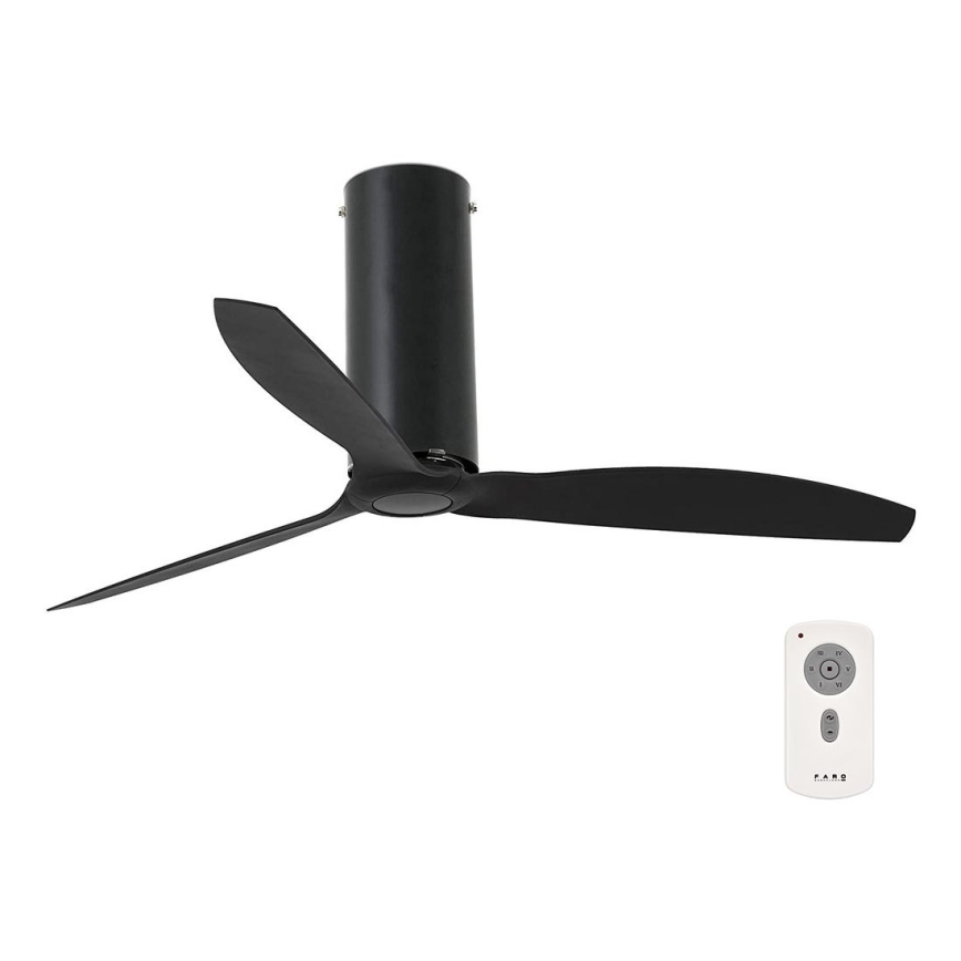 FARO 32060 - Stropni ventilator TUBE FAN črna + Daljinski upravljalnik