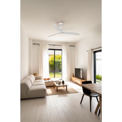 FARO 32101WP - Stropni ventilator JUST FAN M bela pr. 128 cm SMART + Daljinski upravljalnik