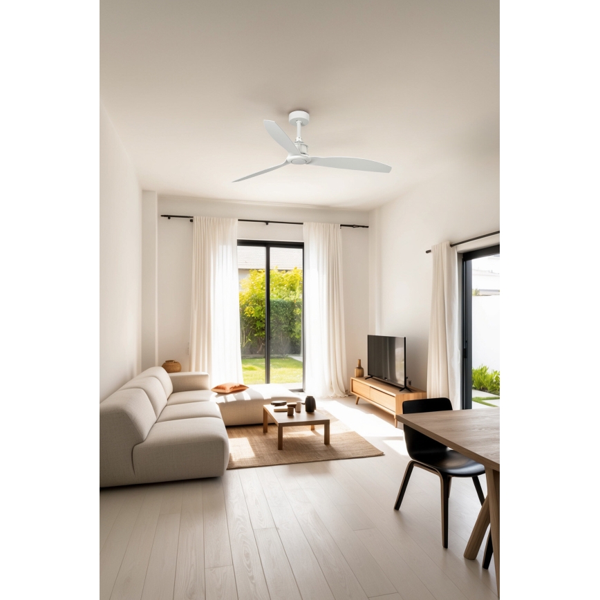 FARO 32101WP - Stropni ventilator JUST FAN M bela pr. 128 cm SMART + Daljinski upravljalnik