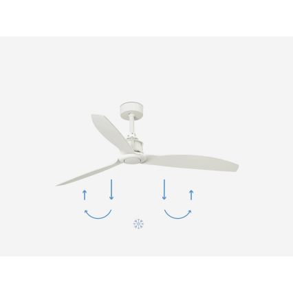 FARO 32101WP - Stropni ventilator JUST FAN M bela pr. 128 cm SMART + Daljinski upravljalnik