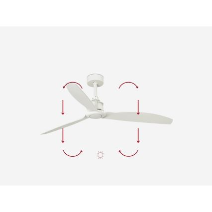 FARO 32101WP - Stropni ventilator JUST FAN M bela pr. 128 cm SMART + Daljinski upravljalnik