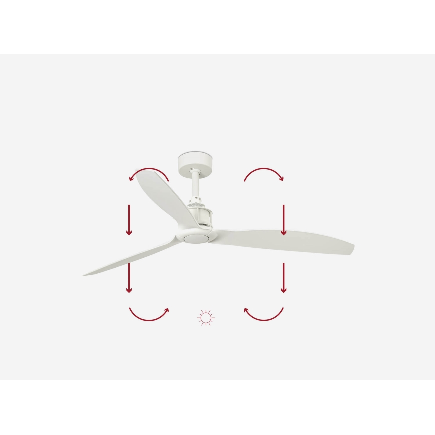 FARO 32101WP - Stropni ventilator JUST FAN M bela pr. 128 cm SMART + Daljinski upravljalnik