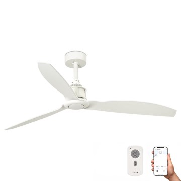 FARO 32101WP - Stropni ventilator JUST FAN M bela pr. 128 cm SMART + Daljinski upravljalnik