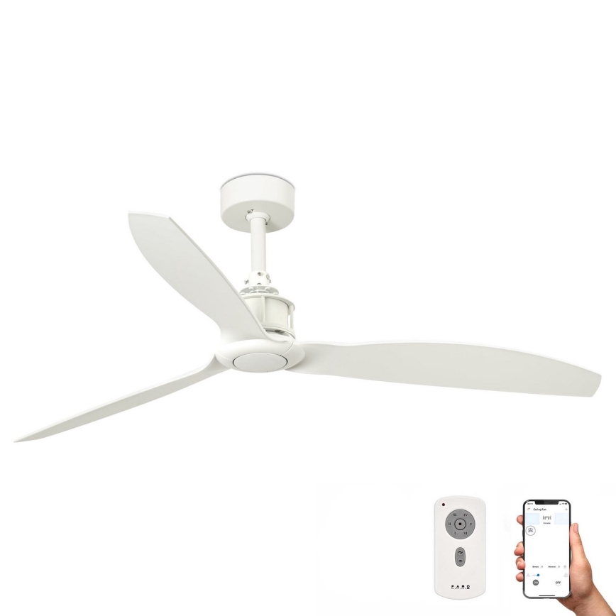 FARO 32101WP - Stropni ventilator JUST FAN M bela pr. 128 cm SMART + Daljinski upravljalnik