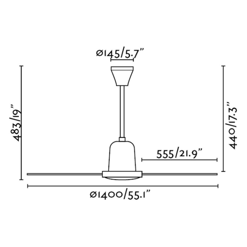 FARO 33001 - Stropni ventilator INDUS premera 140 cm