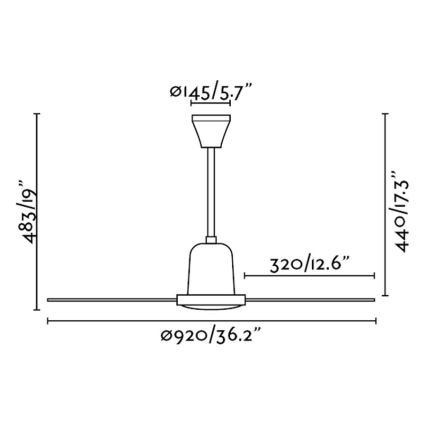 FARO 33011 - Stropni ventilator MINI INDUS