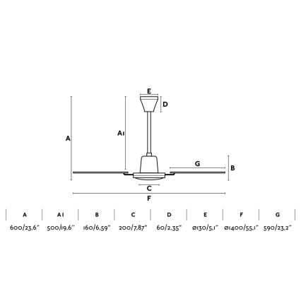 FARO 33111 - Stropni ventilator MALVINAS premera 140 cm