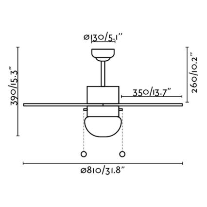 FARO 33179 - Stropni ventilator PALAO 1xE14/40W/230V