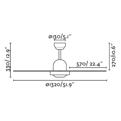 FARO 33288 - Stropni ventilator IBIZA