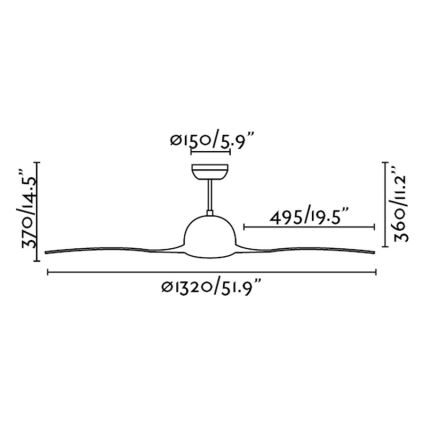 FARO 33317 - Stropni ventilator LAKKI