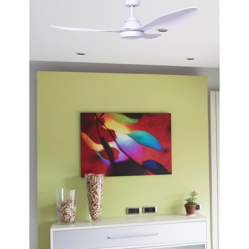 FARO 33346 - LED Stropni ventilator POLARIS LED/18W/230V bela pr. 132 cm + Daljinski upravljalnik