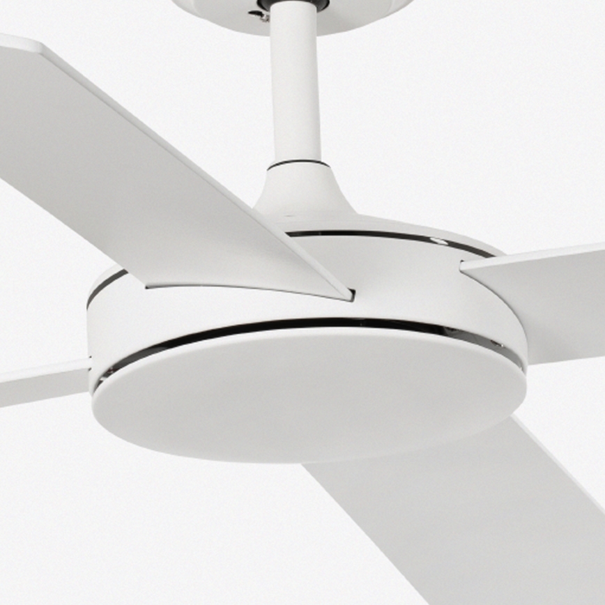 FARO 33350DC - Stropni ventilator MALLORCA L bela/rjava premera 132 cm + daljinski upravljalnik