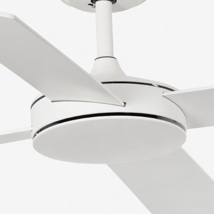 FARO 33350DC - Stropni ventilator MALLORCA L bela/rjava pr. 132 cm + Daljinski upravljalnik