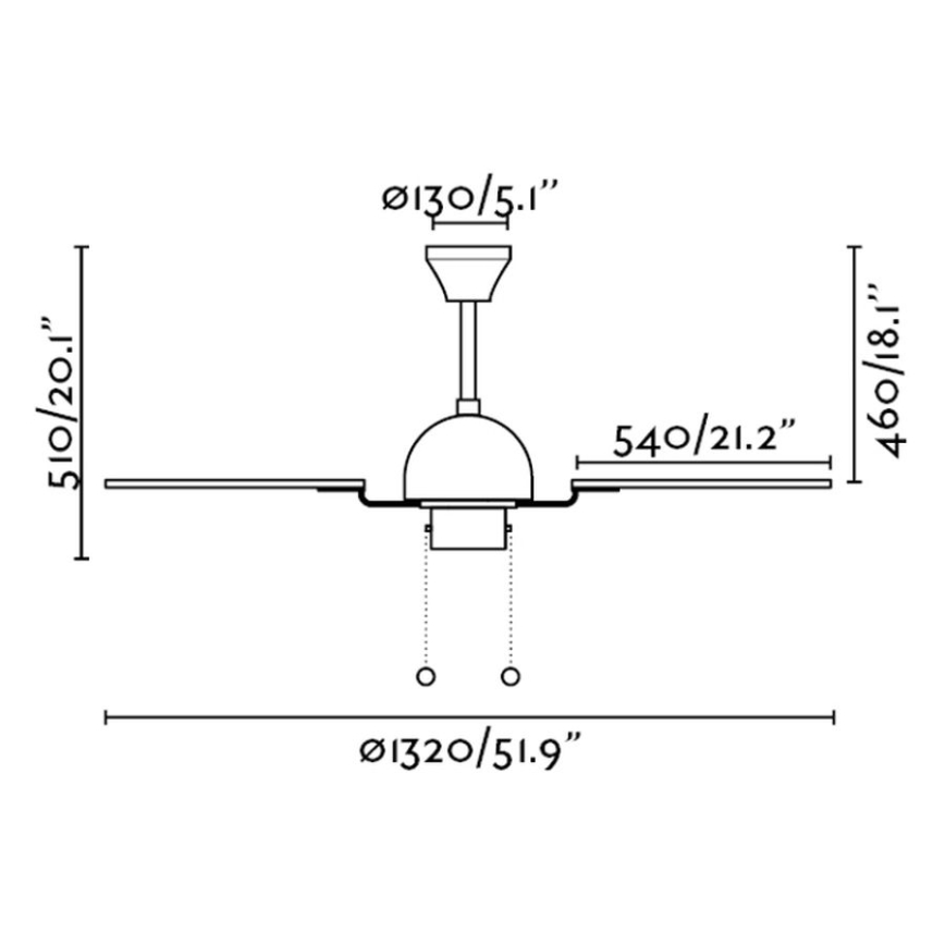 FARO 33352 - Stropni ventilator CUBA pr. 132 cm