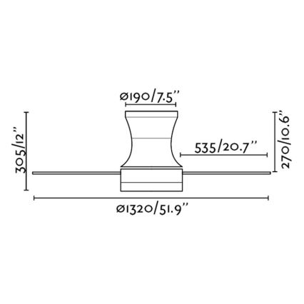 FARO 33385 - Stropni ventilator TONSAY 2xE27/15W/230V